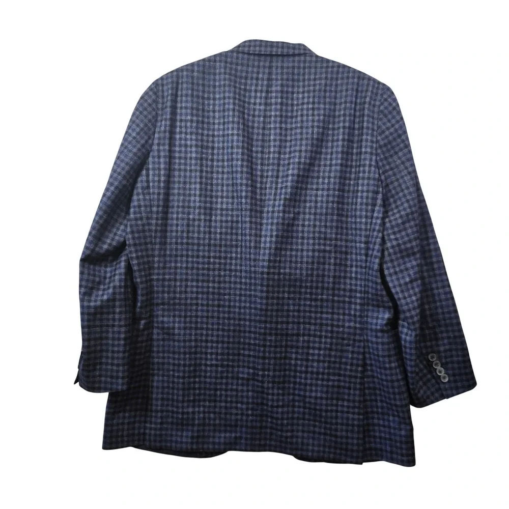 Peter Millar Loro Piana Windowpane Sport Coat Mens 44T Wool Silk Linen Cashmere
